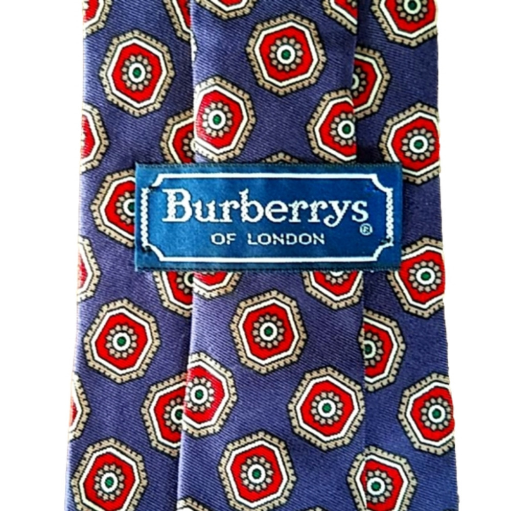 Burberrys of London Silk Necktie Vintage Hand Sewn